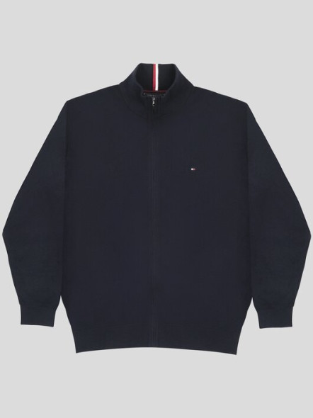 Cardigan Zippé Marine Tommy Hilfiger Grande Taille