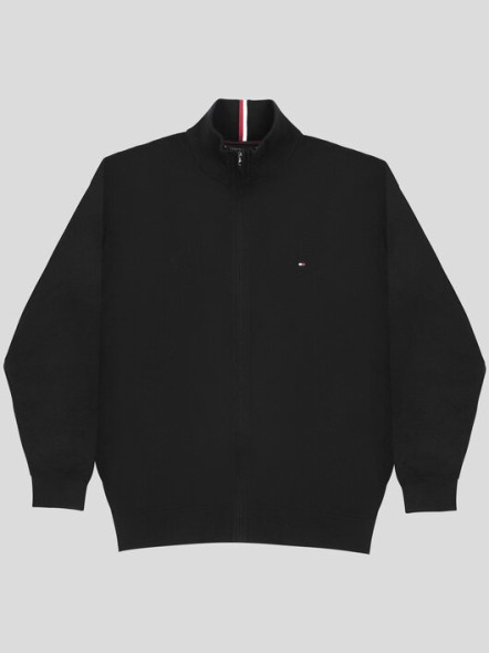 Cardigan Zippé Noir Tommy Hilfiger Grande Taille