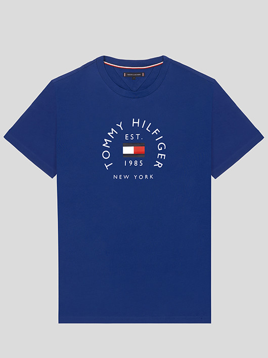 Tee-shirt Bleu Drapeau Tommy Hilfiger Grande Taille