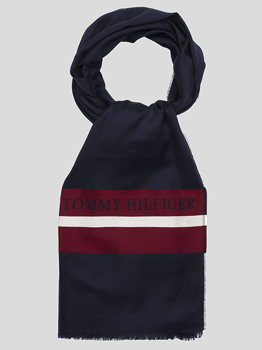 Echarpe Marine Rayee Hilfiger  homme grande taille - Capelstore