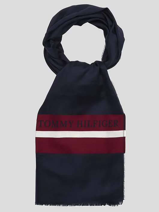 Echarpe Marine Rayee Hilfiger  homme grande taille - Capelstore