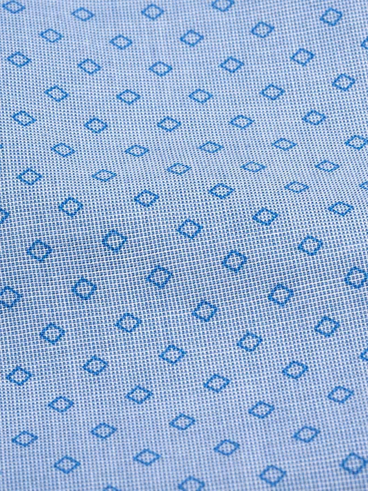 Chemise motif micro-pois 100% coton bleue ciel manches longues homme grande taille | Capel