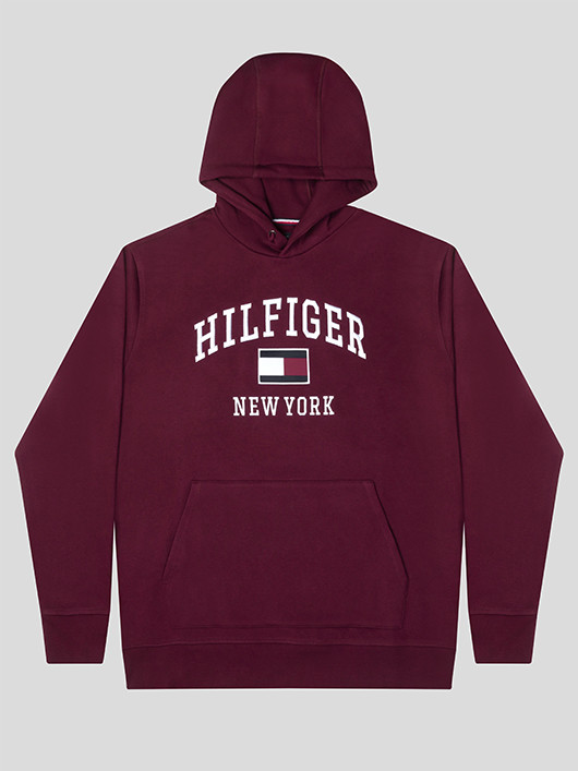 Sweat Capuche Bordeaux Tommy Hilfiger Grande Taille