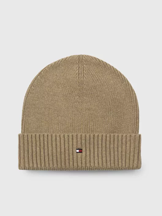 Bonnet à revers Tommy Hilfiger noir en cachemire