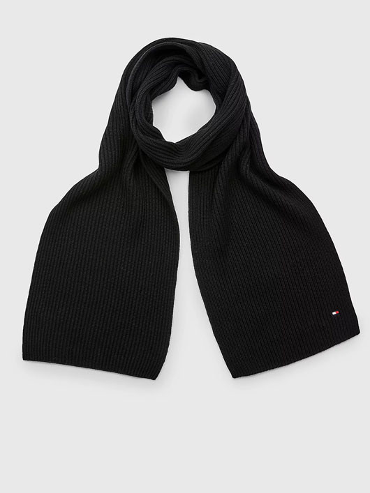 Echarpe Noire Tommy Hilfiger  homme grande taille - Capelstore