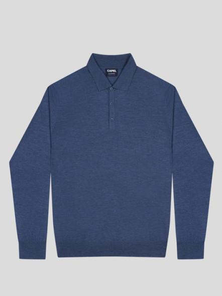 Pull Col Polo Paolo Bleu Capel Grande Taille