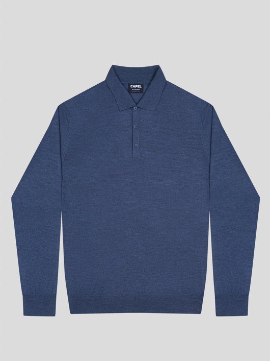 Pull Col Polo Paolo Bleu Capel Grande Taille