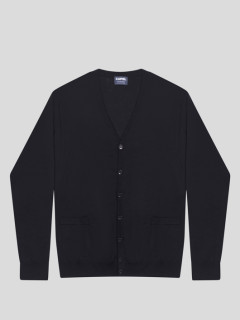 Cardigan Merinos Flavio Noir Capel Grande Taille  homme grande taille - Capelstore