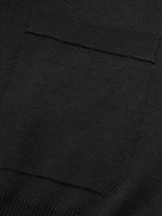 Cardigan Merinos Flavio Noir Capel Grande Taille homme grande taille - Capelstore