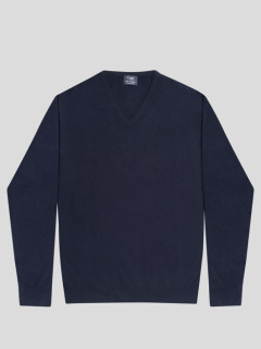 Pull Cachemire Enzo Col V Navy Capel Grande Taille  homme grande taille - Capelstore