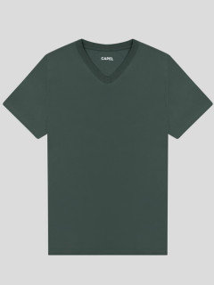 Tee-shirt Louis Col V Vert Capel Grande Taille  homme grande taille - Capelstore