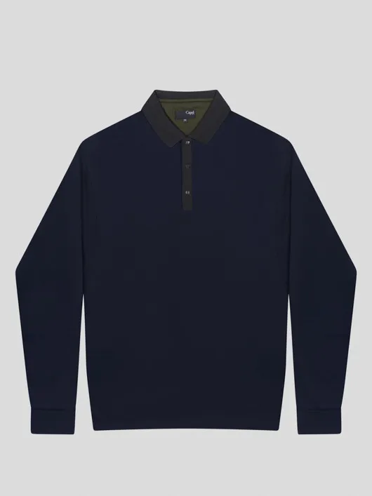 Polo Ml Mercerise Marine Capel Grande Taille  homme grande taille - Capelstore