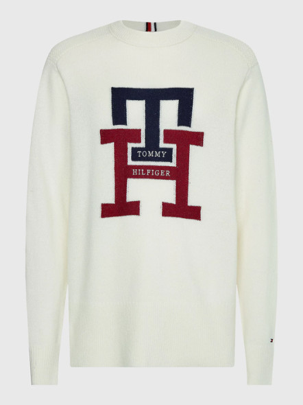 Pull Laine Blanc Tommy Hilfiger Grande Taille