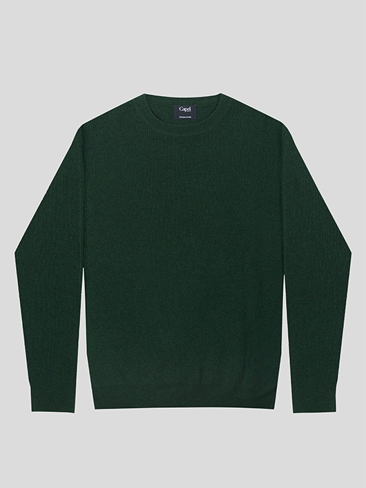Pull Col Rond Vert Foret Capel Grande Taille