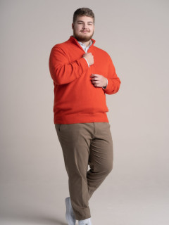 Pull Lino Col Camion. Orange Capel Grande Taille  homme grande taille - Capelstore