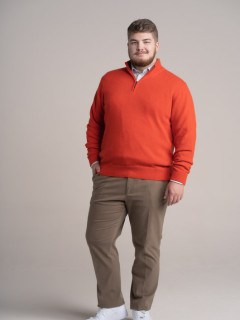 Pull Lino Col Camion. Orange Capel Grande Taille  homme grande taille - Capelstore