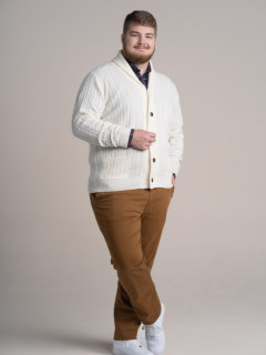 Cardigan Giacomo Torsad. Ecru Capel Grande Taille  homme grande taille - Capelstore
