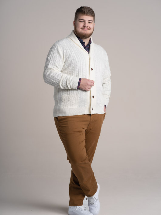 Cardigan Giacomo Torsad. Ecru Capel Grande Taille homme grande taille - Capelstore