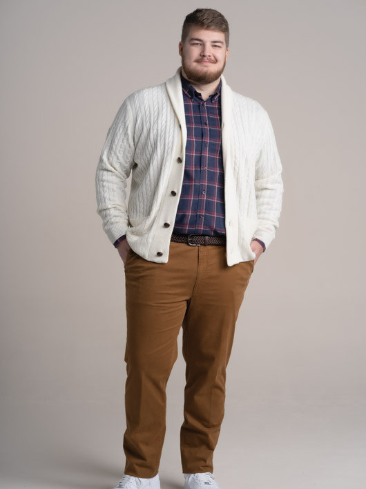 Cardigan Giacomo Torsad. Ecru Capel Grande Taille  homme grande taille - Capelstore