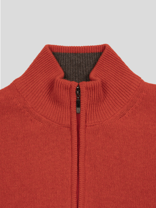 Pull Lino Col Camion. Orange Capel Grande Taille  homme grande taille - Capelstore