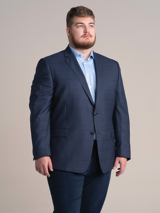 Veste Marine Carreaux Capel Grande Taille  homme grande taille - Capelstore