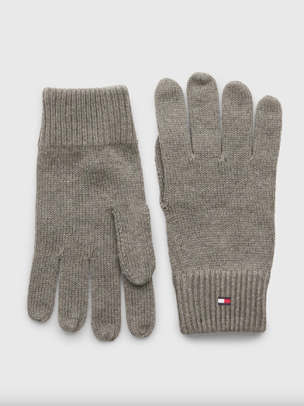 Gants Coton/Cachemire Gris Tommy Hilfiger