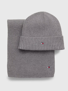 Echarpe Et Bonnet Gris Tommy Hilfiger  homme grande taille - Capelstore