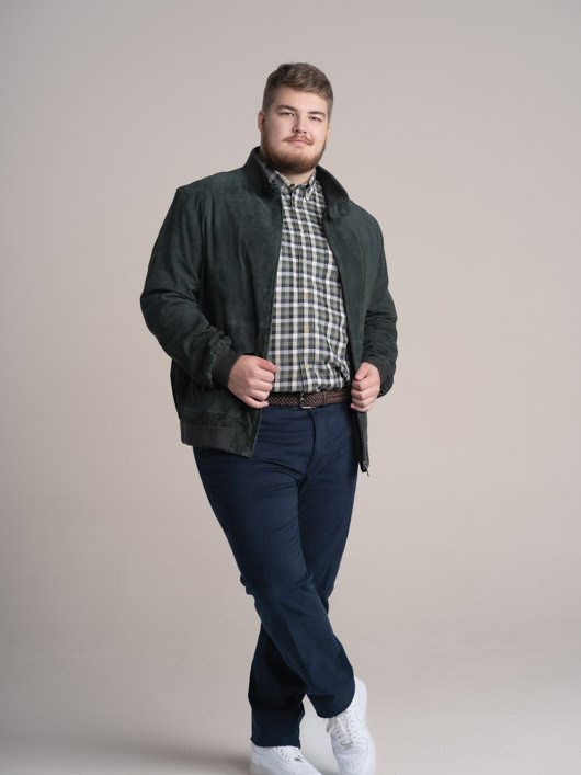 Blouson Cuir Vert Foret Capel Grandes Tailles homme grande taille - Capelstore