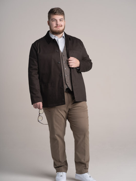 Veste Worker Marron Capel Grande Taille homme grande taille - Capelstore