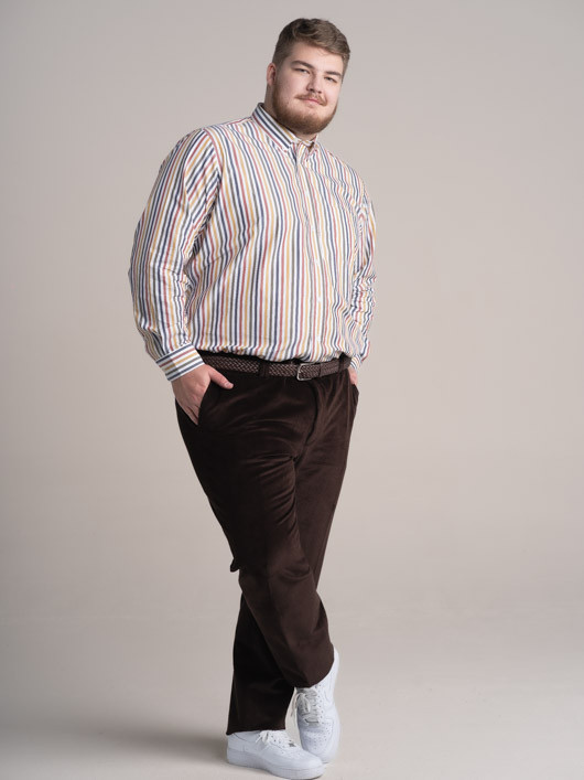 Chemise Ralph A Rayures Capel Grande Taille homme grande taille - Capelstore