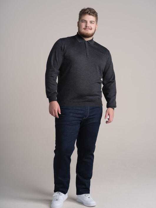 Pull Merinos Paolo C.polo Gris Capel Grande Taille homme grande taille - Capelstore