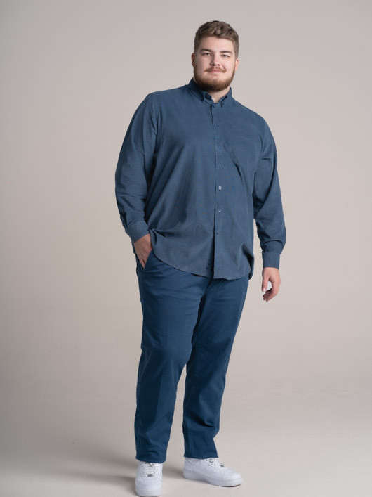 Chemise Ralph Marine Velours Capel Grande Taille homme grande taille - Capelstore