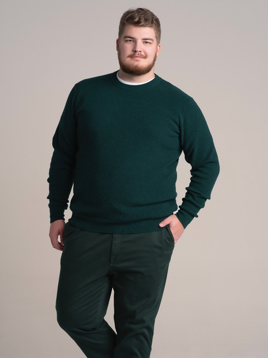 Pull Col Rond Vert Foret Capel Grande Taille homme grande taille - Capelstore