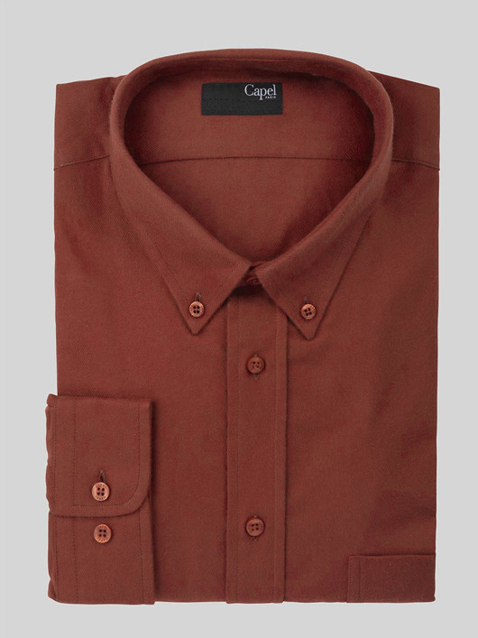 Chemise Ralph Unie Rouille Capel Grande Taille  homme grande taille - Capelstore