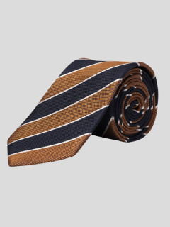 Cravate Rayee Marine/ocre Capel Grande Taille  homme grande taille - Capelstore