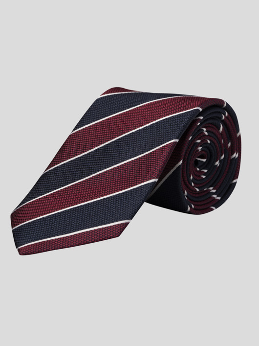 Cravate Rayee Marine/bordeaux Capel Grande Taille  homme grande taille - Capelstore