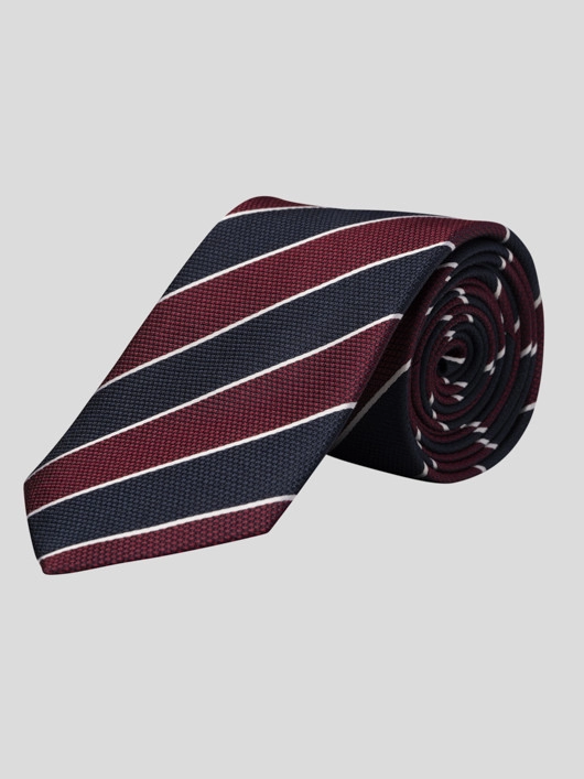 Cravate Rayee Marine/bordeaux Capel Grande Taille  homme grande taille - Capelstore
