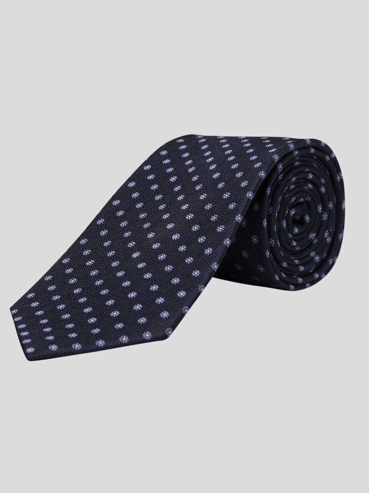 Cravate Marine Fleurs Capel Grande Taille  homme grande taille - Capelstore