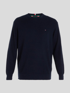 Pull Col Rond Marine Tommy Hilfiger Grande Taille  homme grande taille - Capelstore