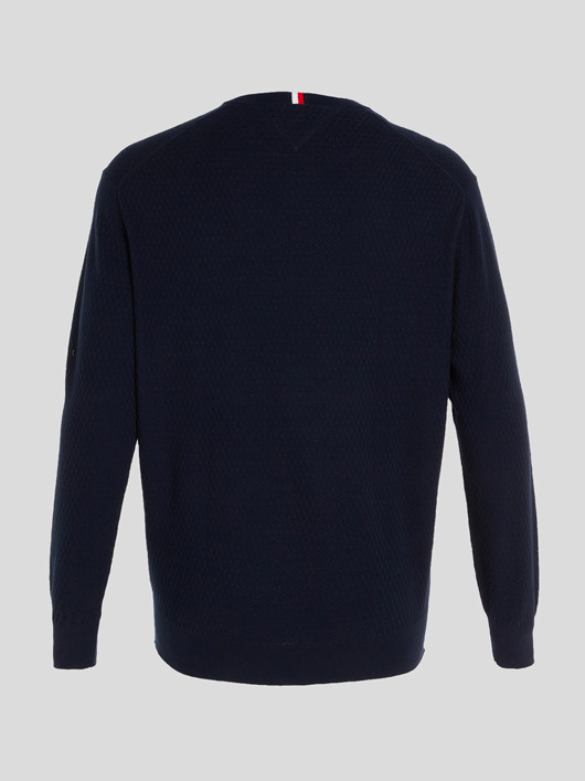 Pull Col Rond Marine Tommy Hilfiger Grande Taille homme grande taille - Capelstore