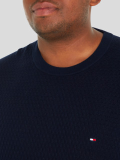 Pull Col Rond Marine Tommy Hilfiger Grande Taille  homme grande taille - Capelstore