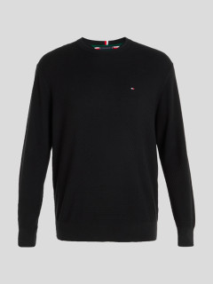 Pull Col Rond Noir Tommy Hilfiger Grande Taille  homme grande taille - Capelstore