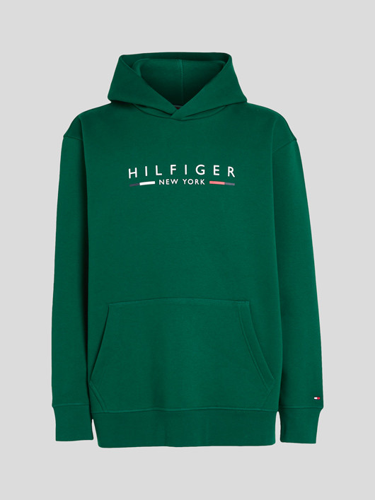 Sweat à Capuche Vert Tommy Hilfiger Grande Taille