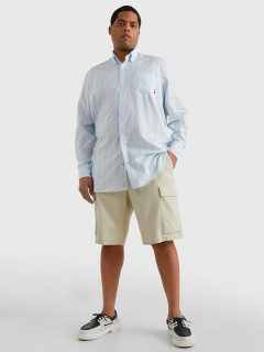 Chemise Rayee Bleue Oxford Tommy Hilfiger Grande Taille  homme grande taille - Capelstore
