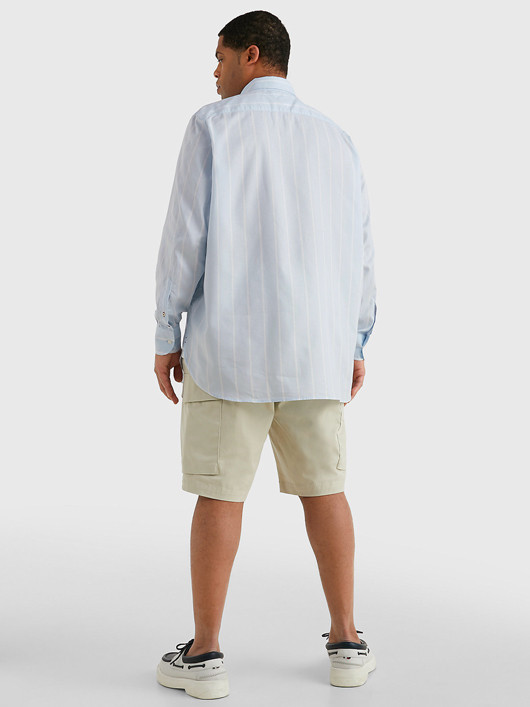 Chemise Rayee Bleue Oxford Tommy Hilfiger Grande Taille homme grande taille - Capelstore