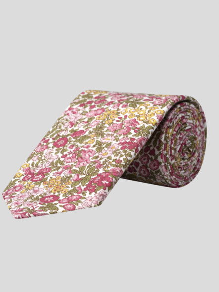 Cravate Tissu Liberty Fleurs Grande Taille