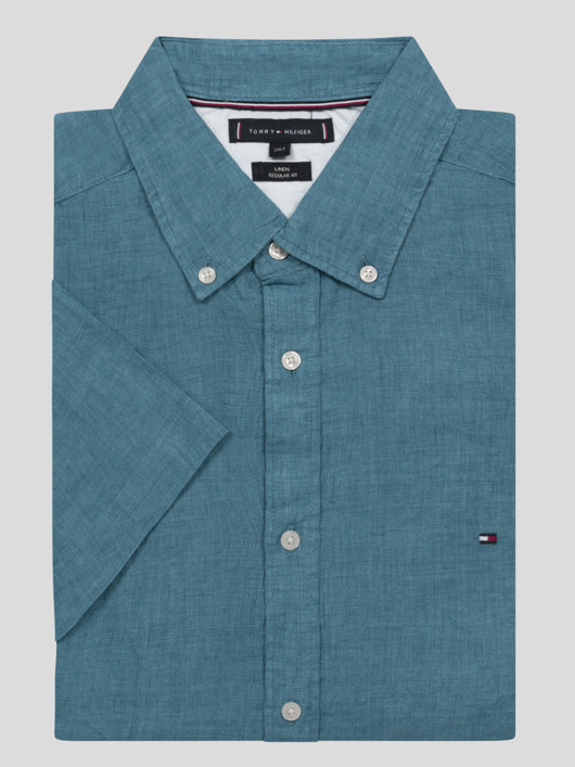 Chemisette Lin Indigo Tommy Hilfiger Grande Taille  homme grande taille - Capelstore