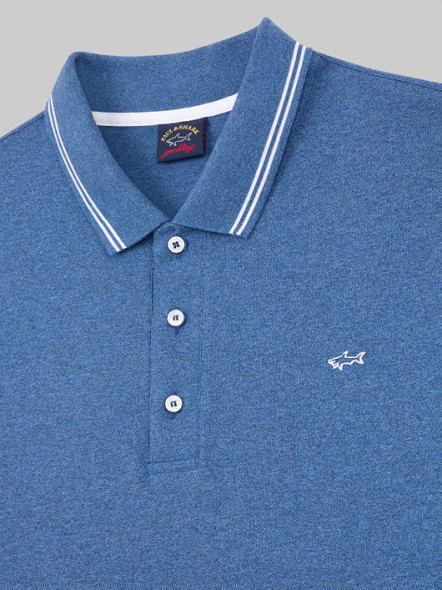 Polo Piqué Bleu Indigo Paul & Shark Grande Taille