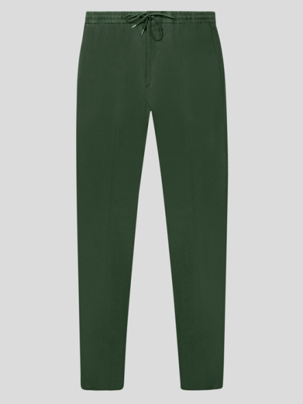 Pantalon Gary avec Cordon, Lin et Coton, Vert, Capel Grande Taille