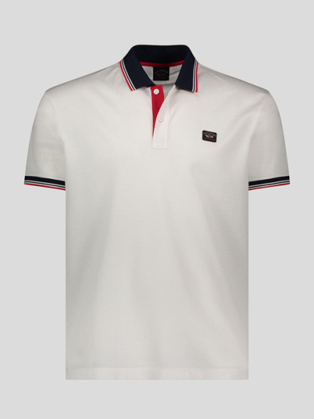 Polo Blanc Logo Paul & Shark Grande Taille